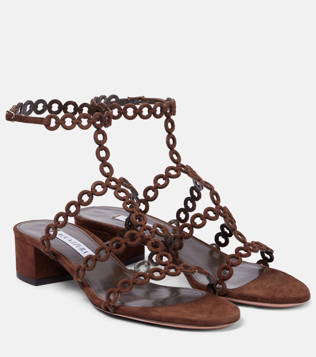 Aquazzura - Infinity Chain 35 suede sandals
