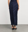 Cult Gaia Blue Plissé Satin Sonoma Midi Skirt