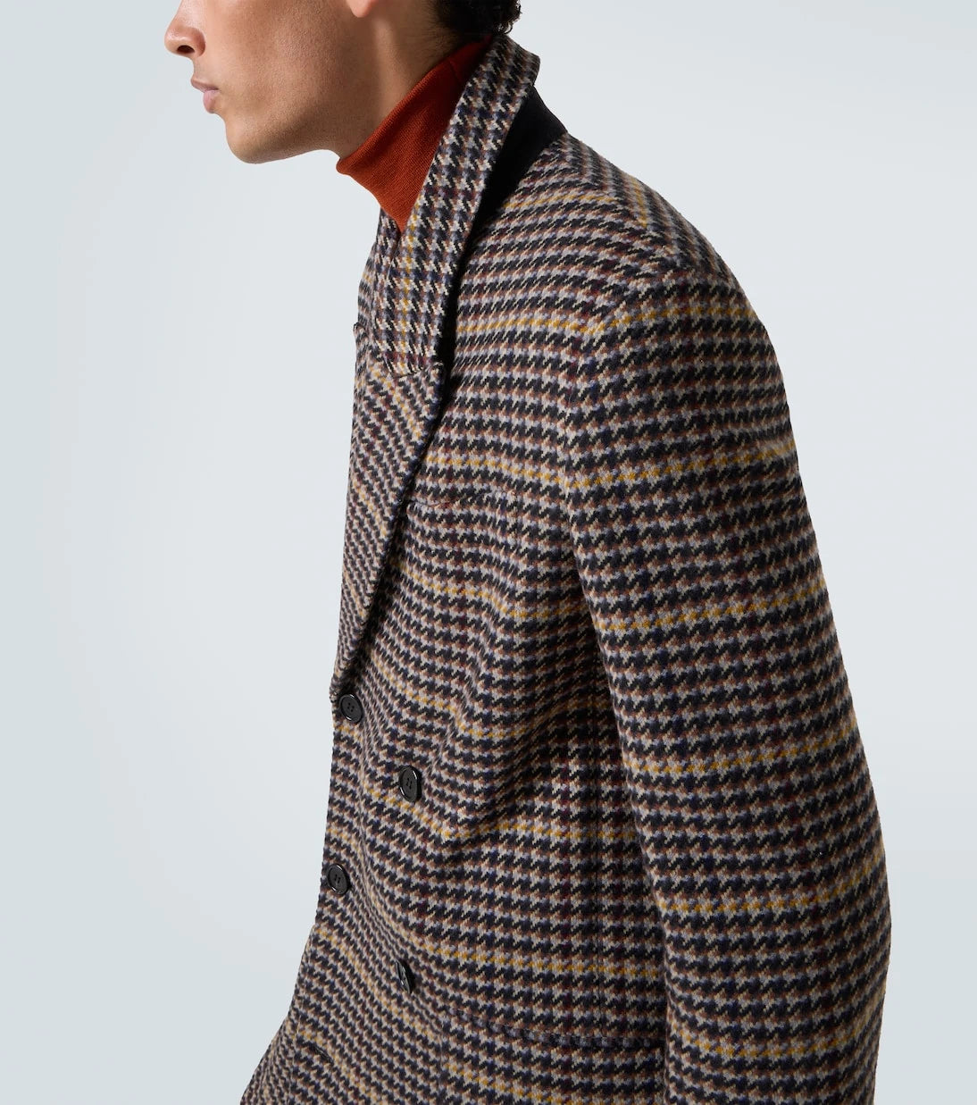 Saint Laurent - Houndstooth wool overcoat