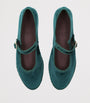 Flabelus Green Velvet Leonor Mary Janes