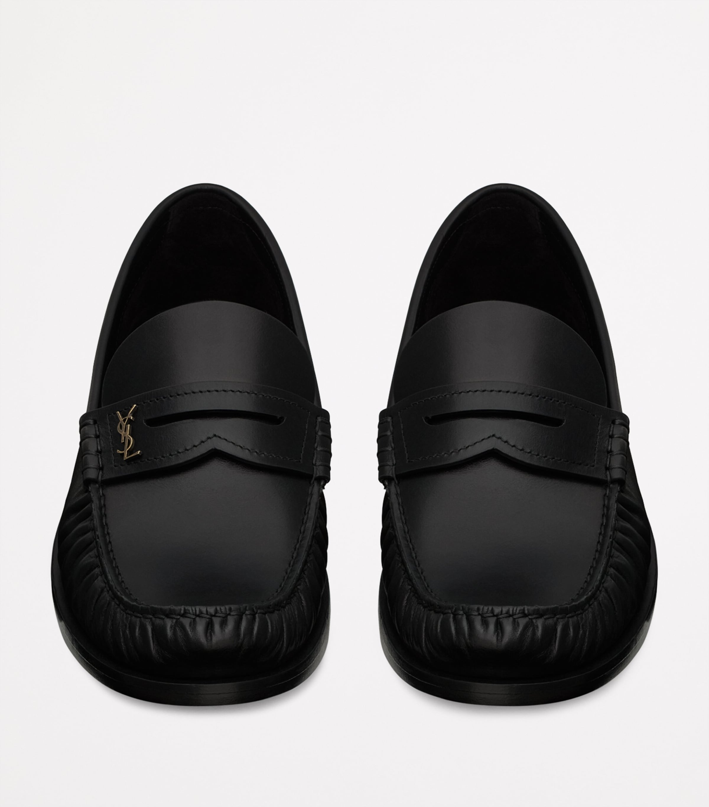 Saint Laurent Black Leather Laurent Loafers