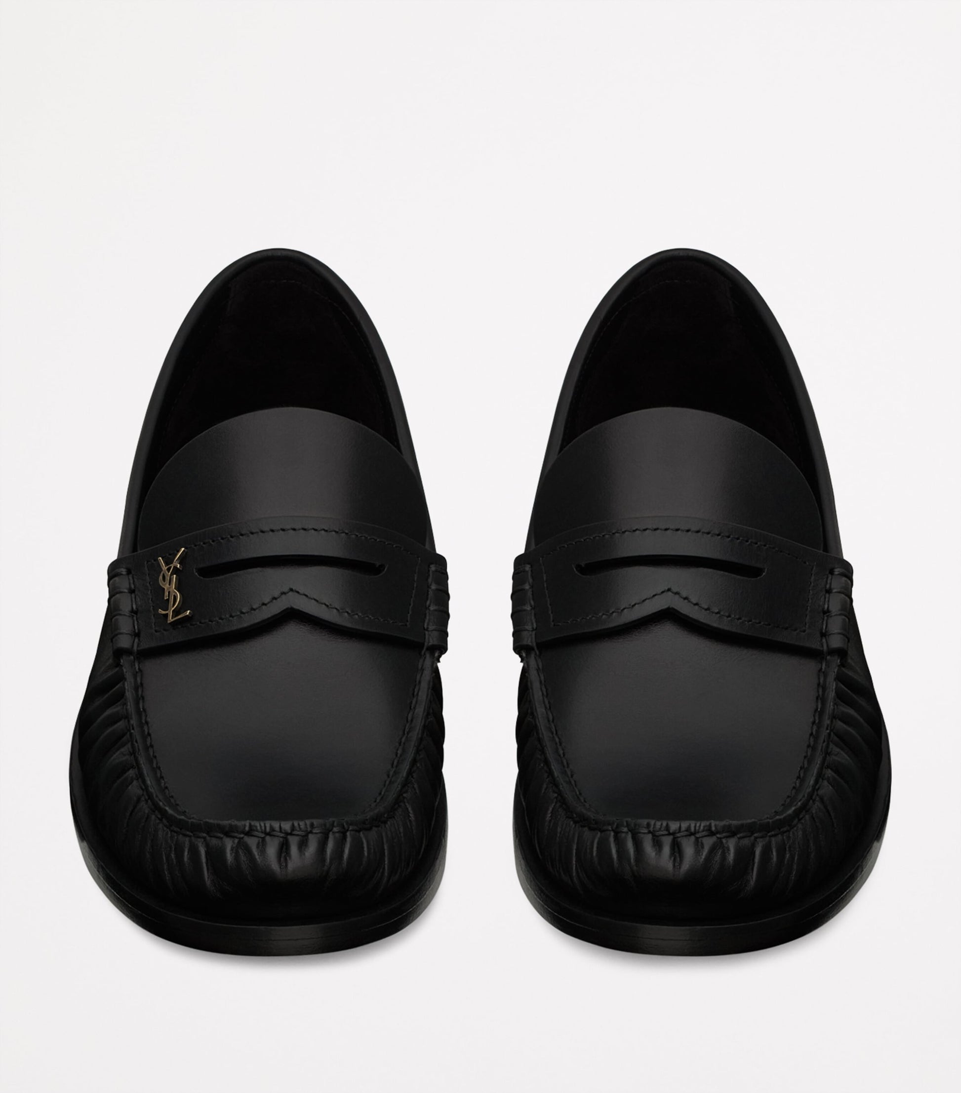 Saint Laurent Black Leather Laurent Loafers