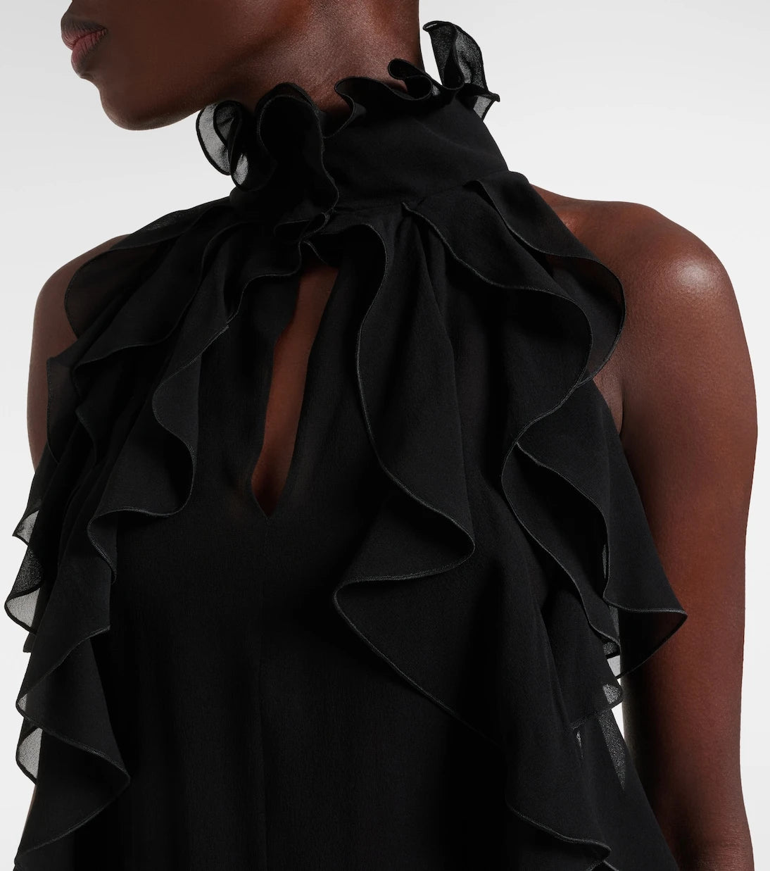 McQueen - Ruffled silk top