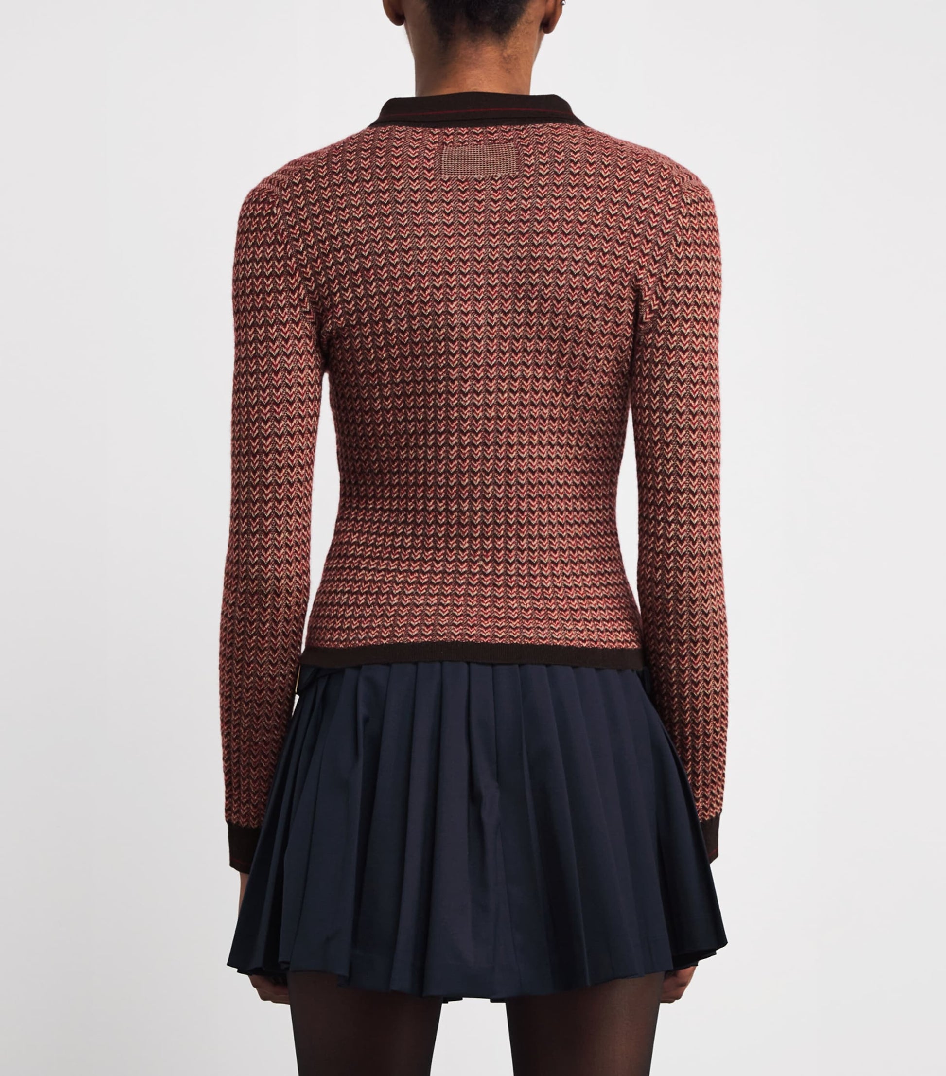 Guest In Residence Red Cashmere Shrunken Polo Shirt