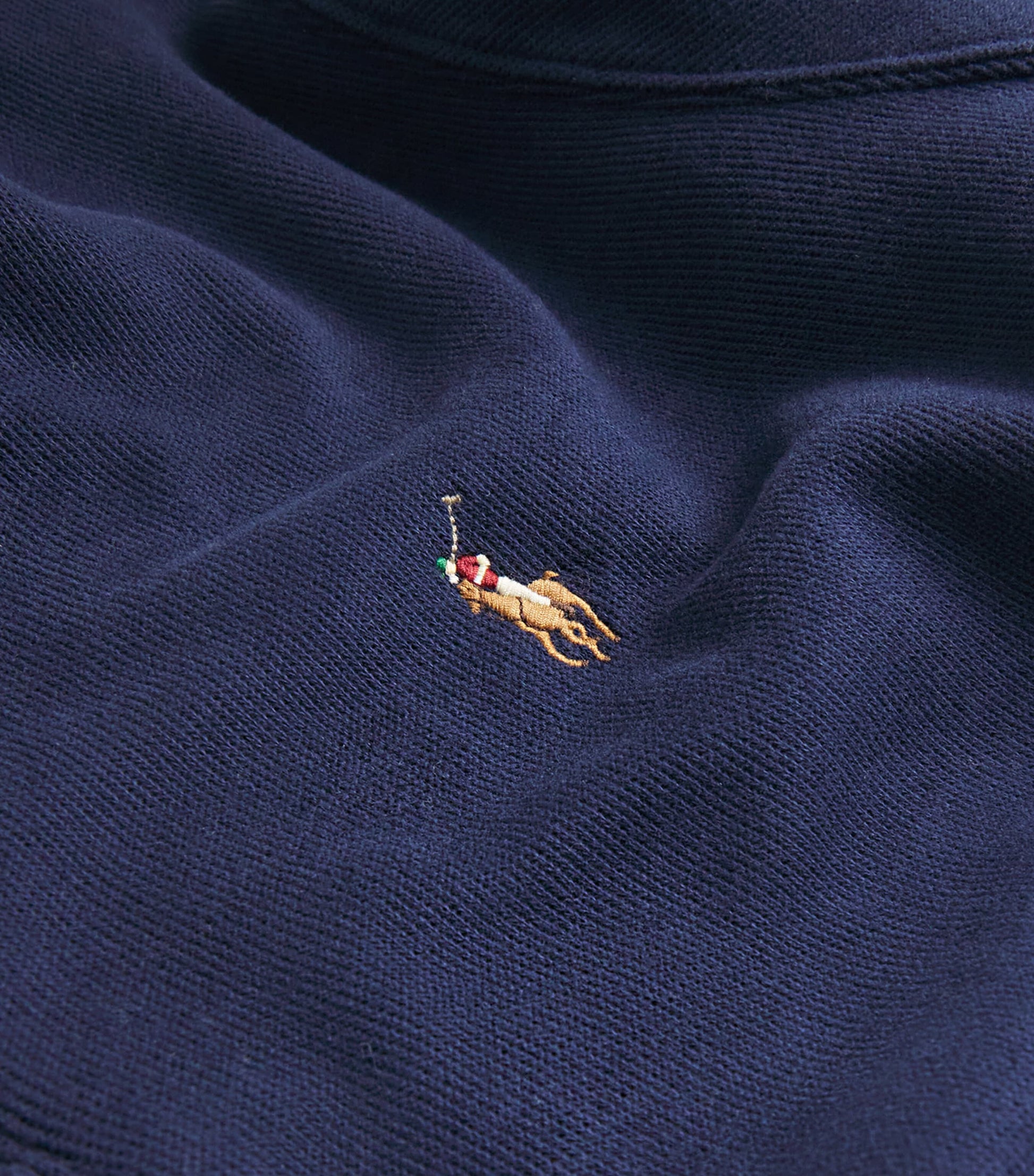 Navy Cotton Quarter-Zip Sweater