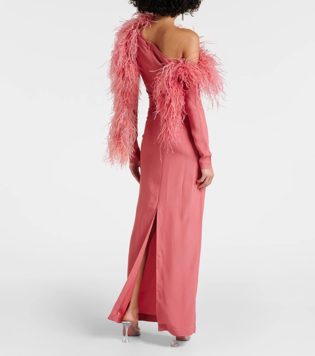 Taller Marmo - Garbo feather-trimmed gown
