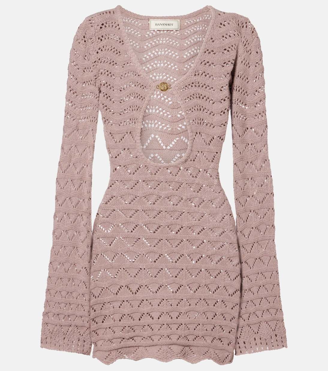 Bananhot - Rey knitted cotton-blend minidress
