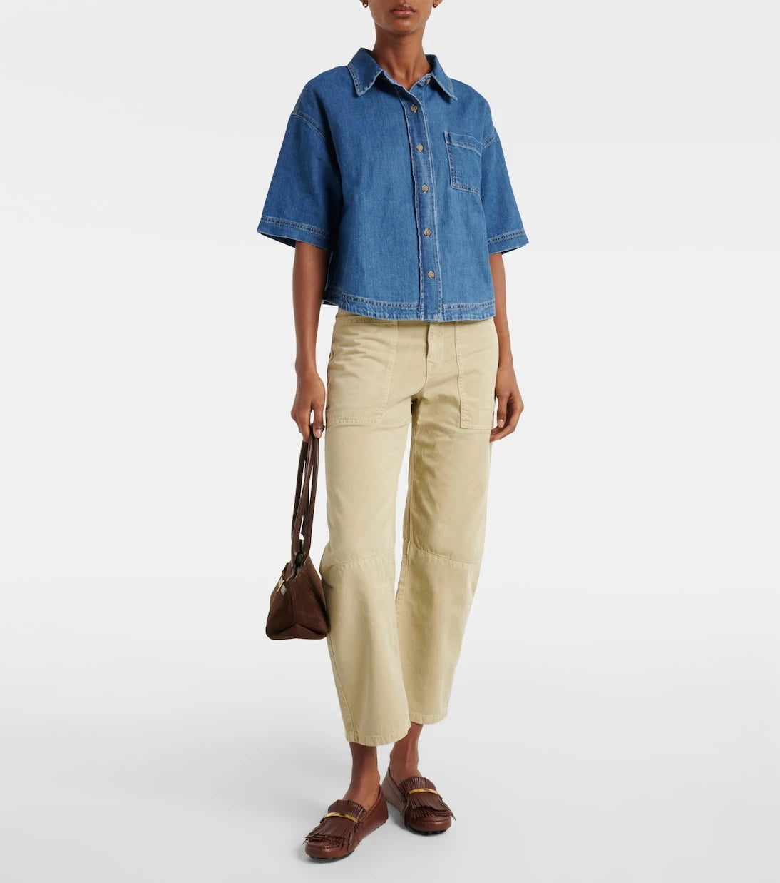 Velvet - Brylie cotton twill barrel-leg pants