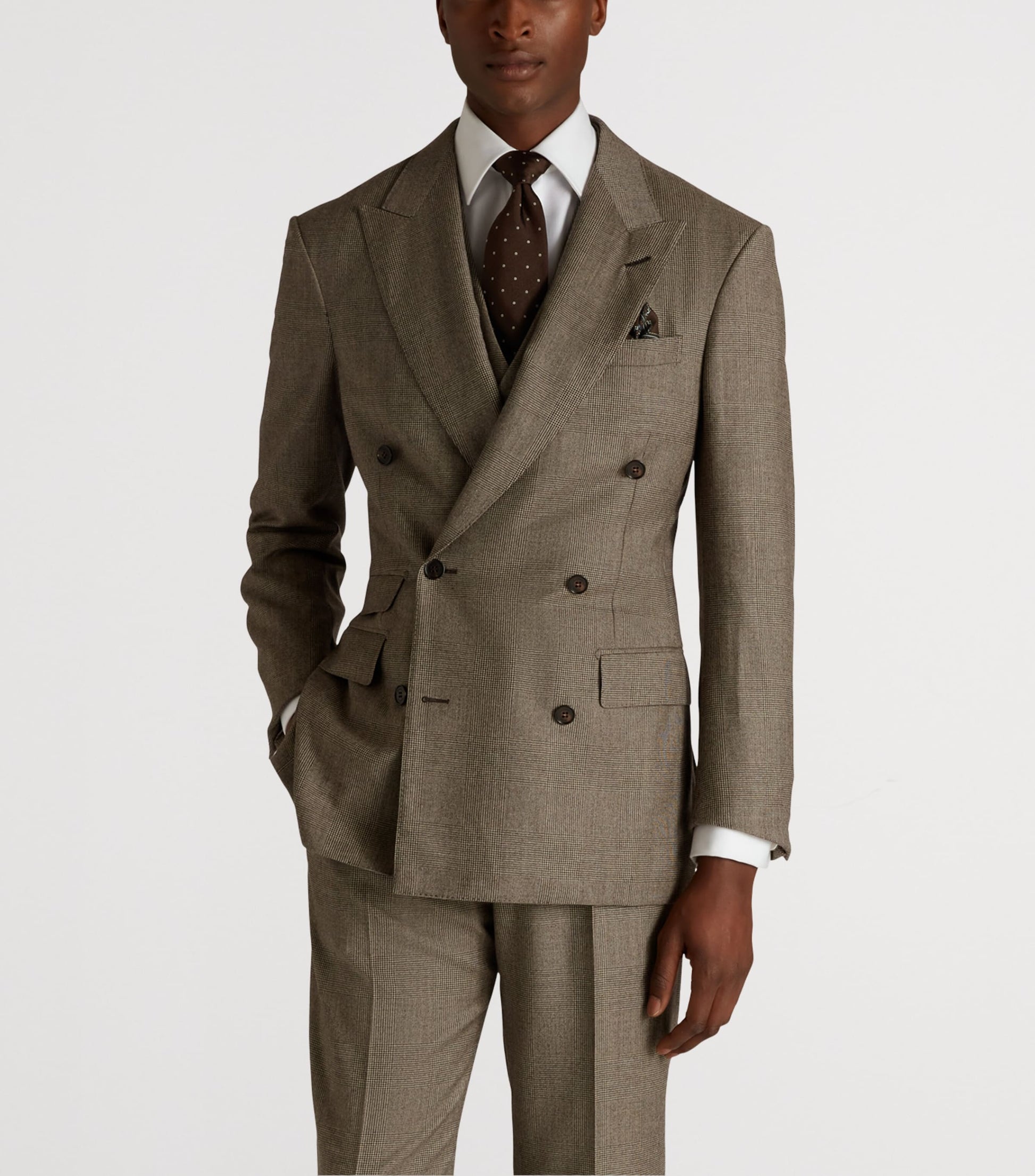 Dunhill Brown Wool Glen Check Bourdon Blazer