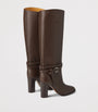 Ralph Lauren Collection Brown Leather Donnely Knee-High Boots 90