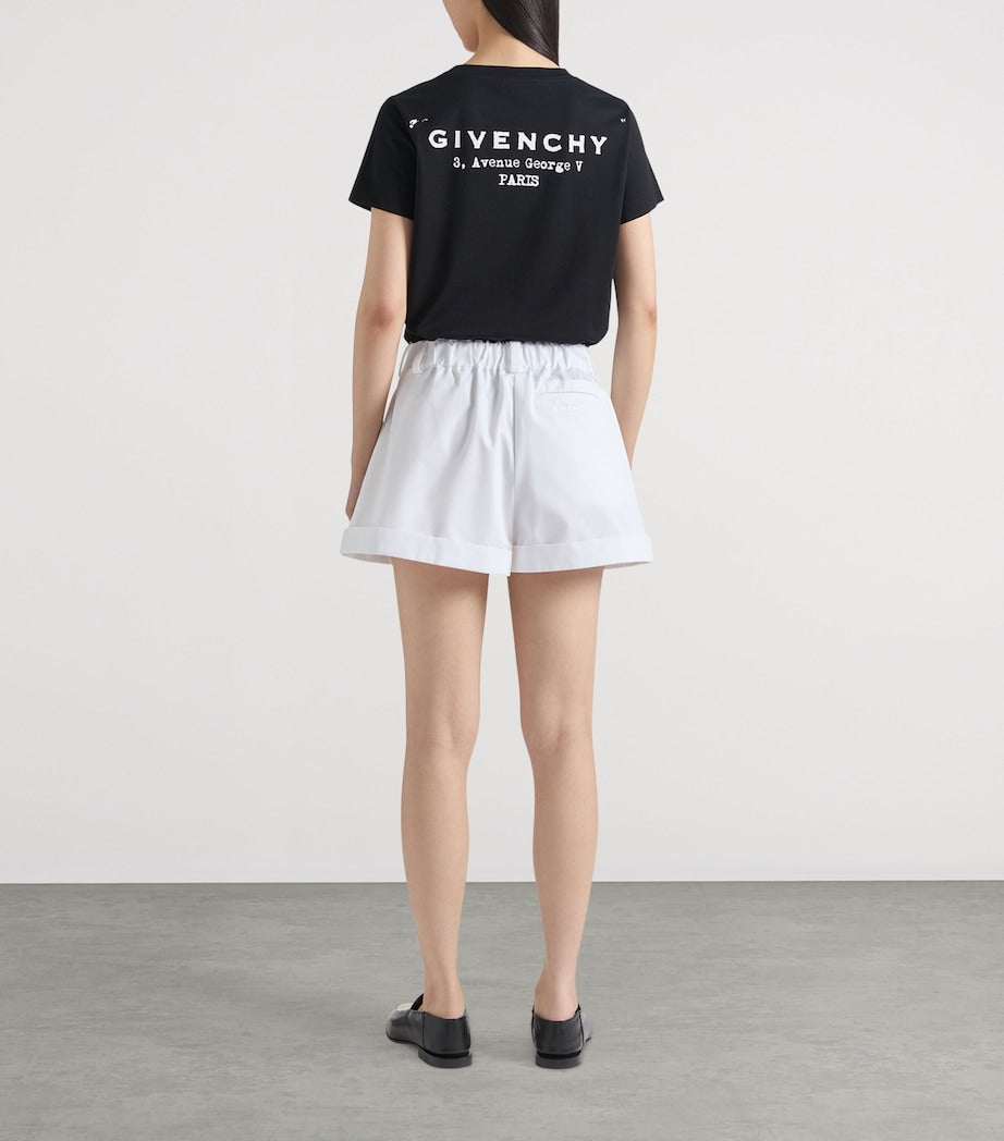 Givenchy White Cotton Cuffed Shorts