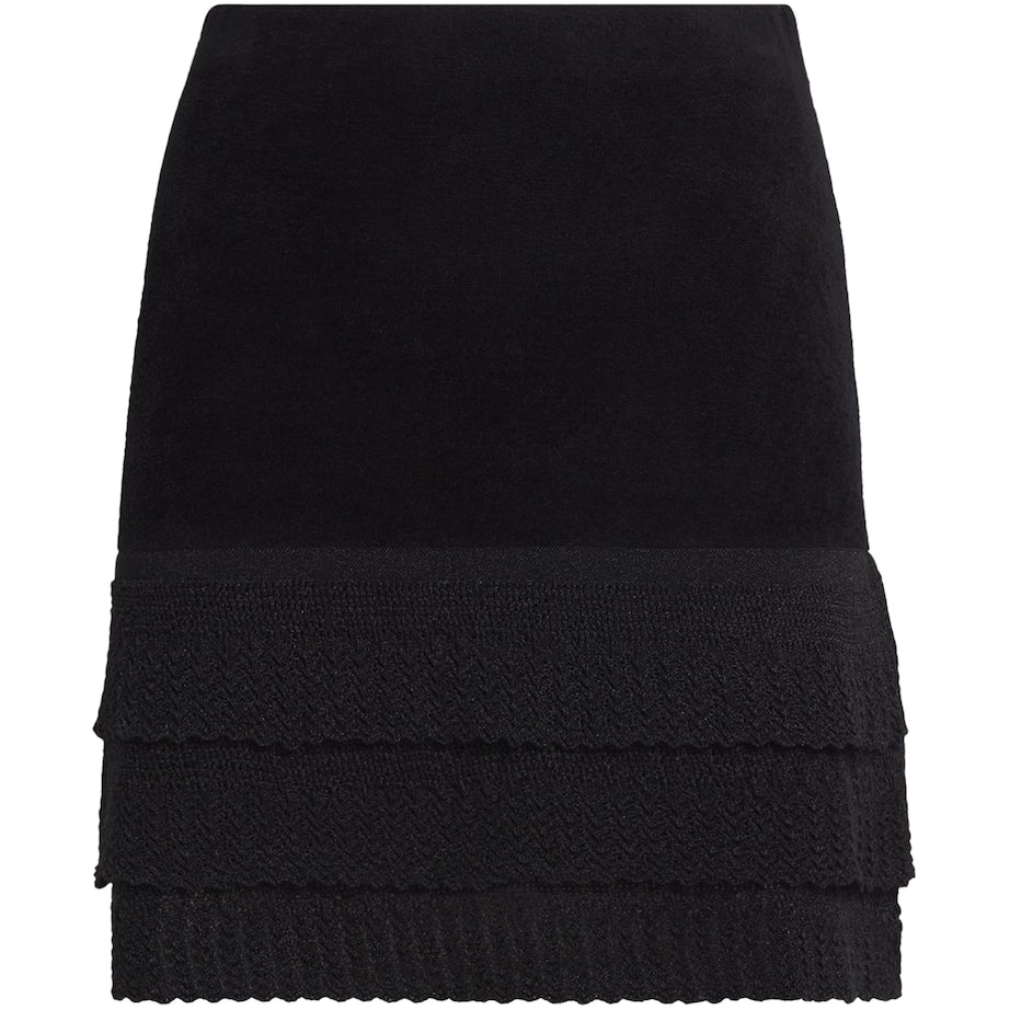 Claudie Pierlot Black Velvet-Effect Mini Skirt