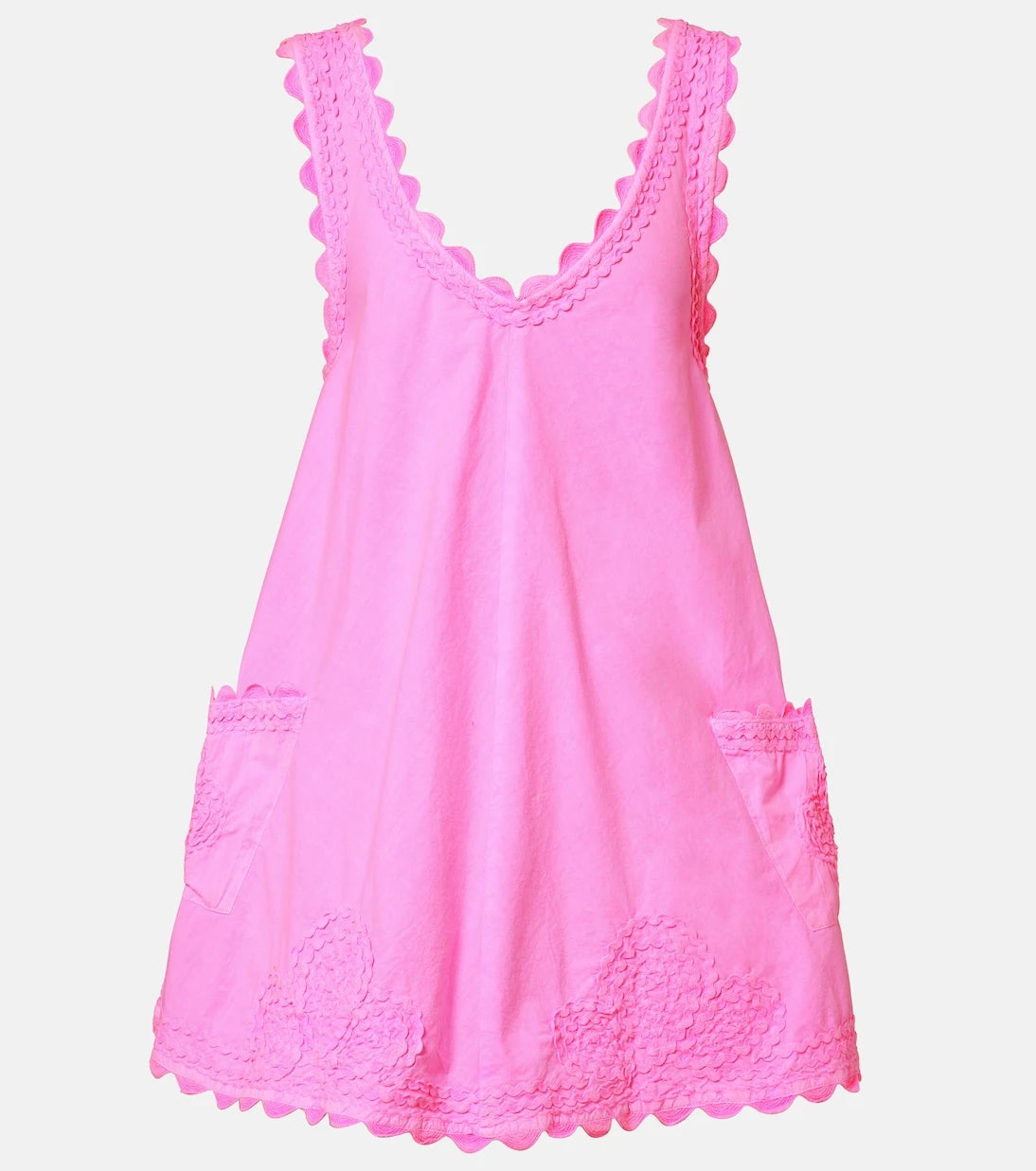 Juliet Dunn - Embroidered cotton poplin minidress