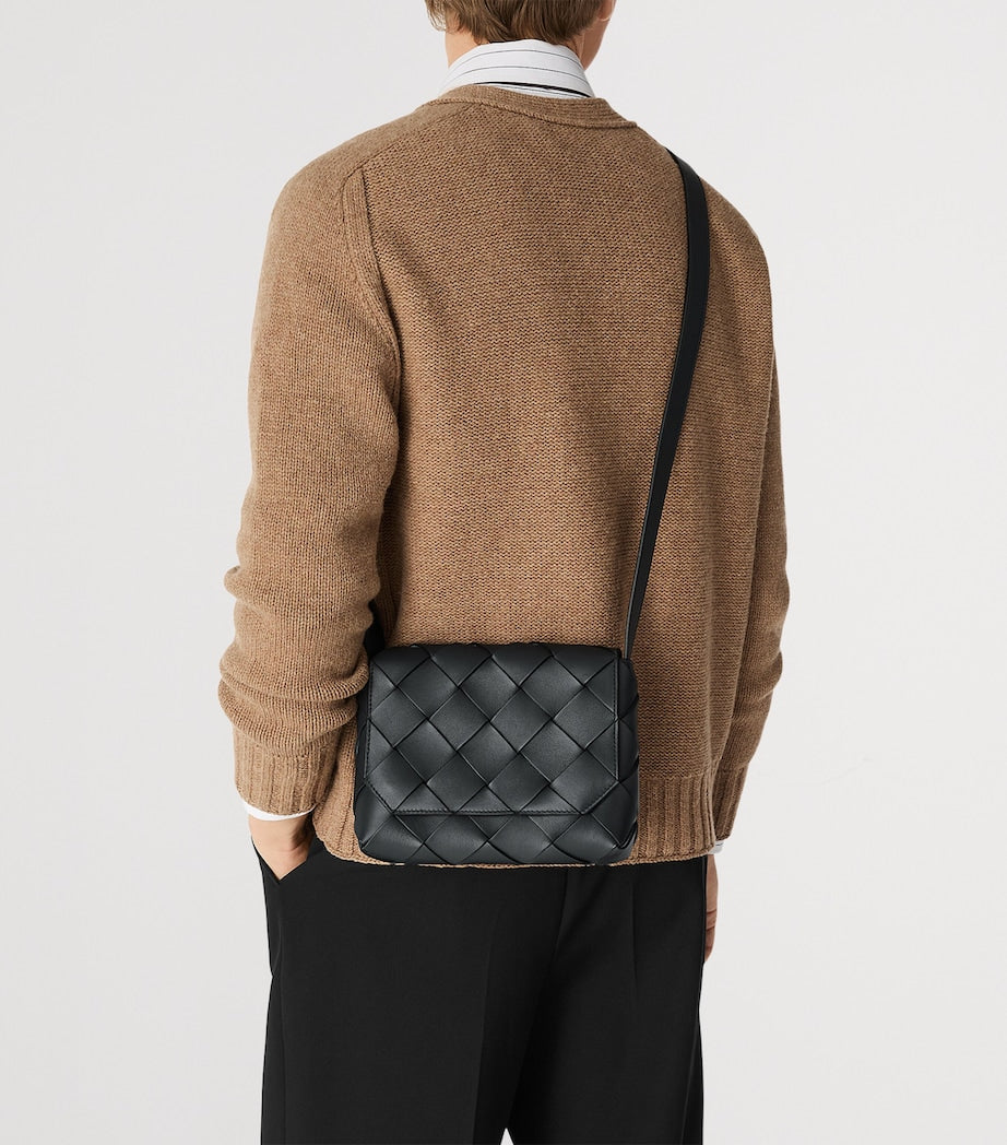 Bottega Veneta Leather Intreccio Diago Cross-Body Bag