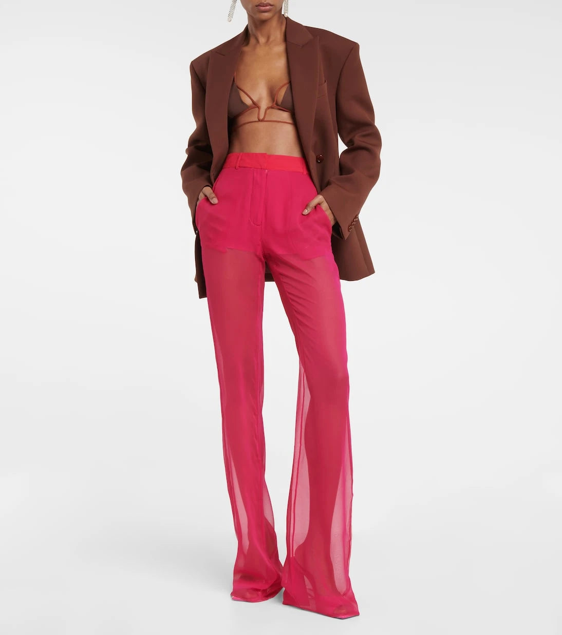 Nensi Dojaka - Mid-rise wide-leg silk pants