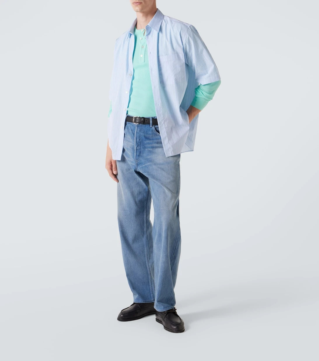 Auralee - Ribbed-knit cotton Henley shirt