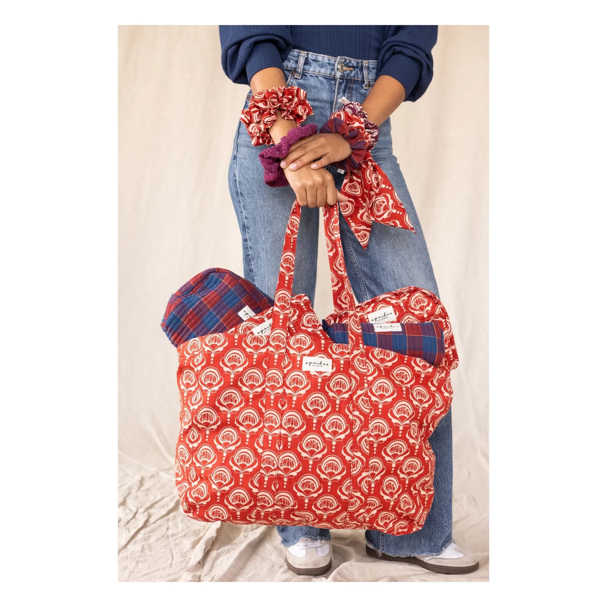 Apaches - Opal Quilted Pencil Case | Red