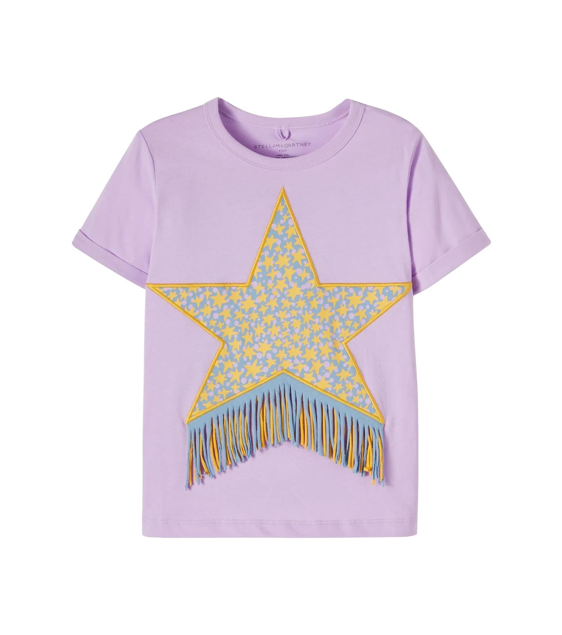 Stella McCartney Kids - تي شيرت جيرسيه قطني بطبعة مهدب