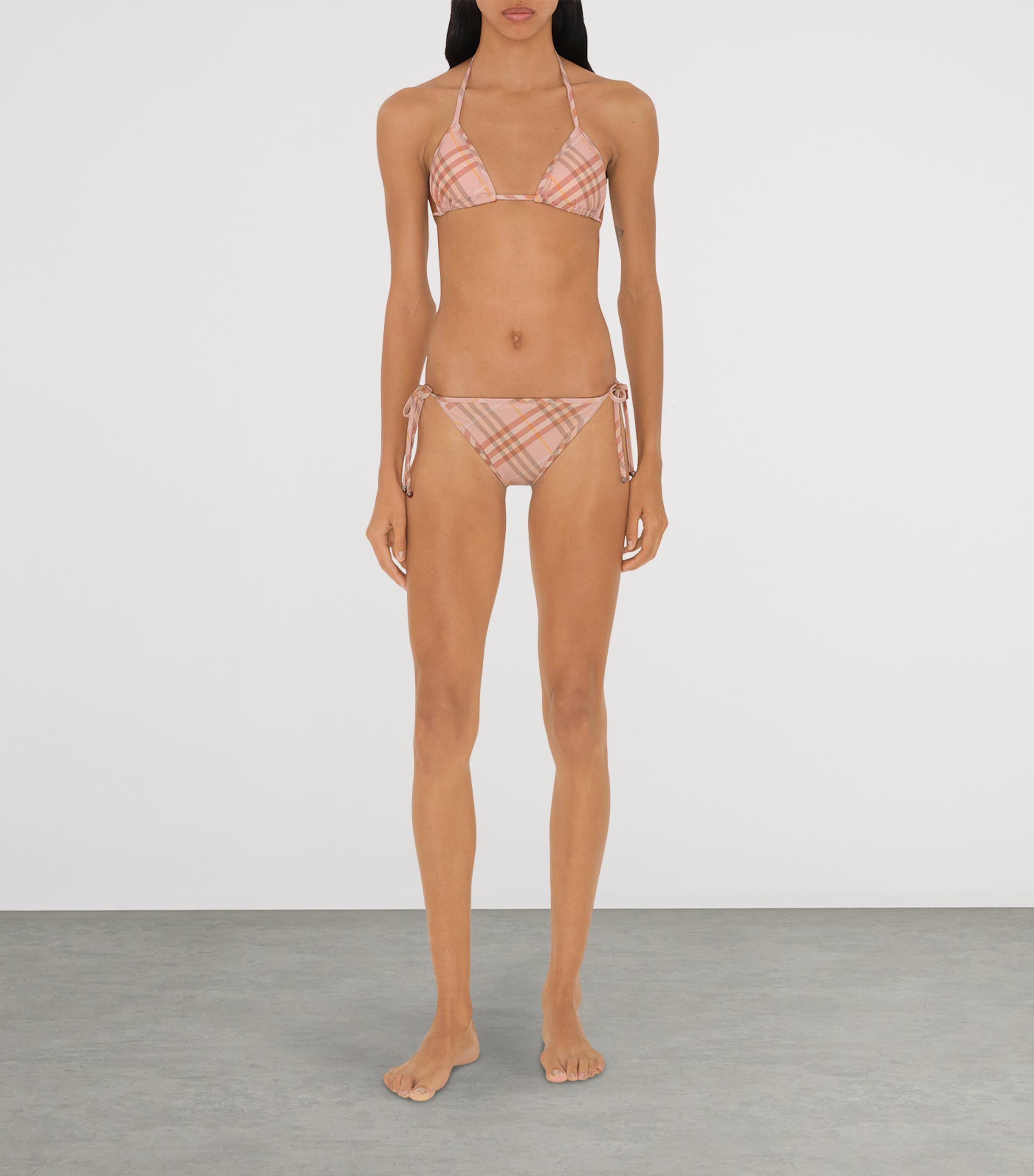 Burberry Pink Check Side-Tie Bikini Briefs