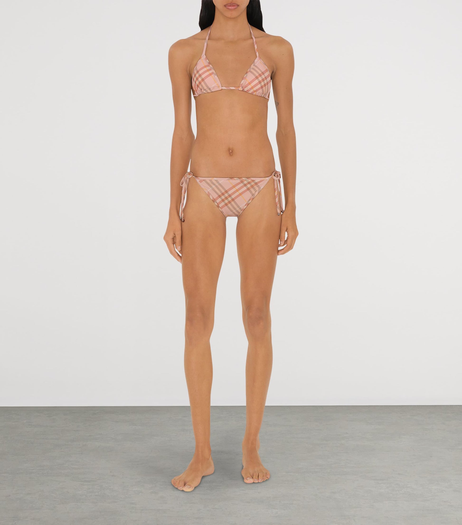 Burberry Pink Check Side-Tie Bikini Briefs
