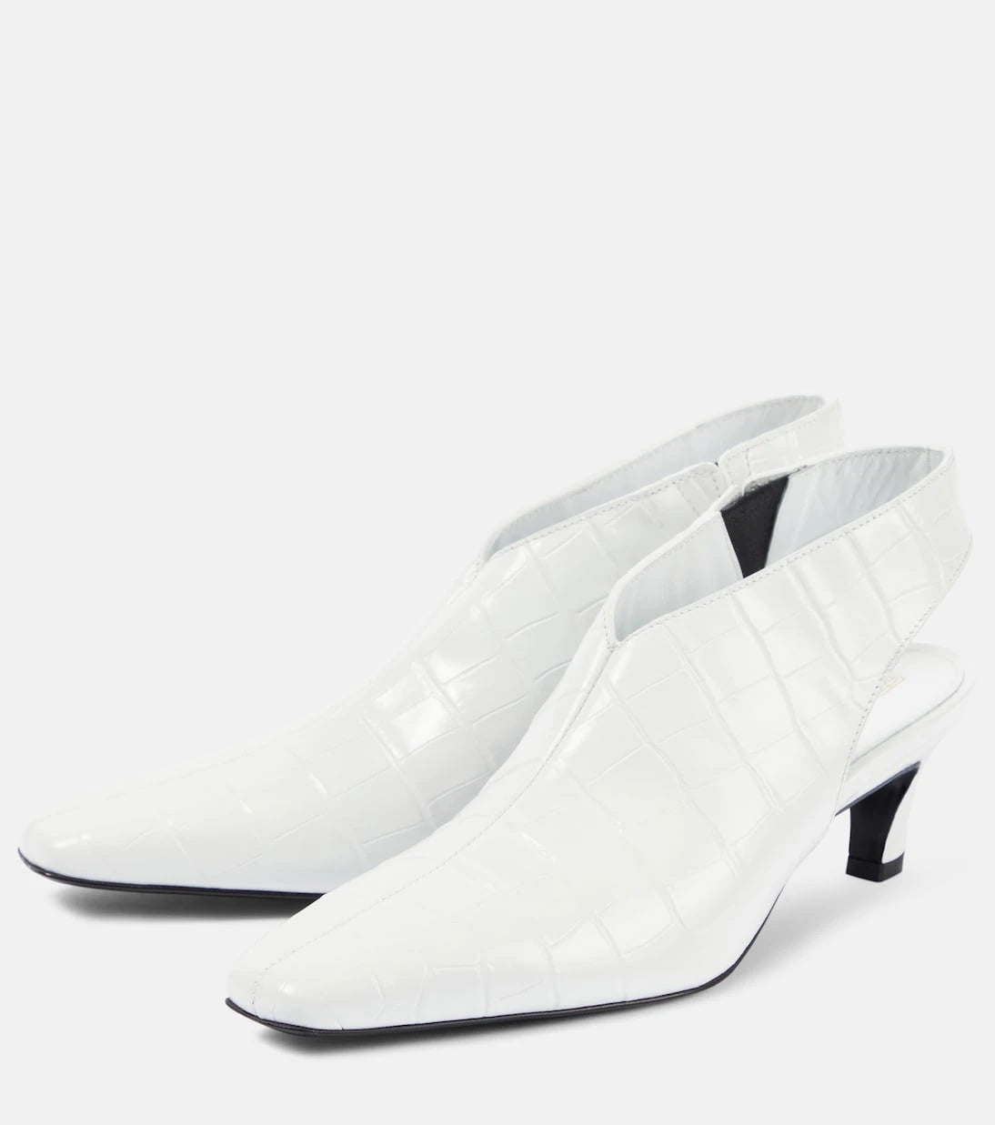 Toteme - The Croco Slim leather slingback pumps