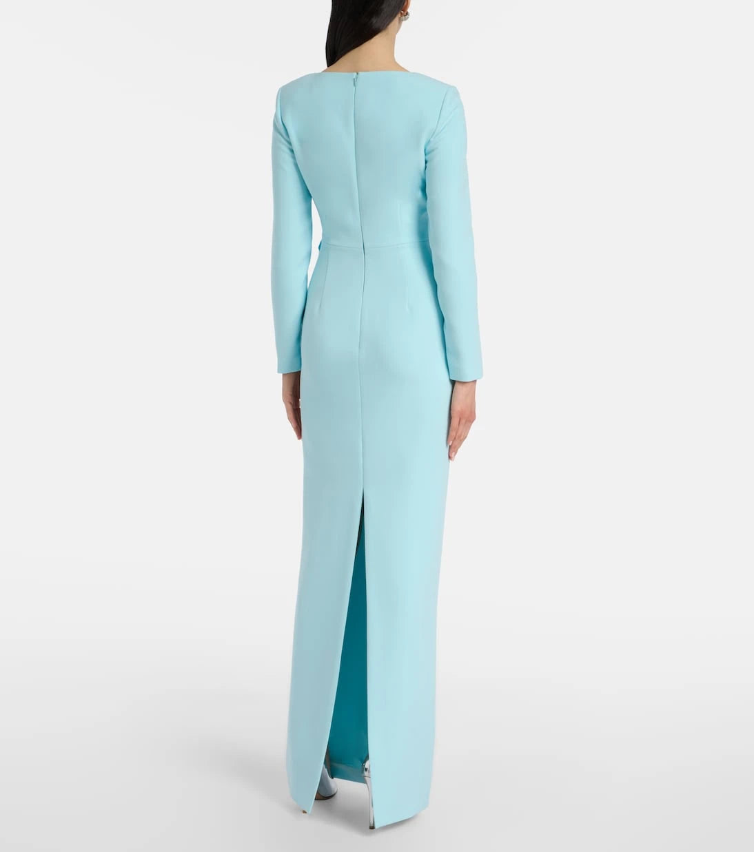 Roland Mouret - Floral-appliqué crêpe gown