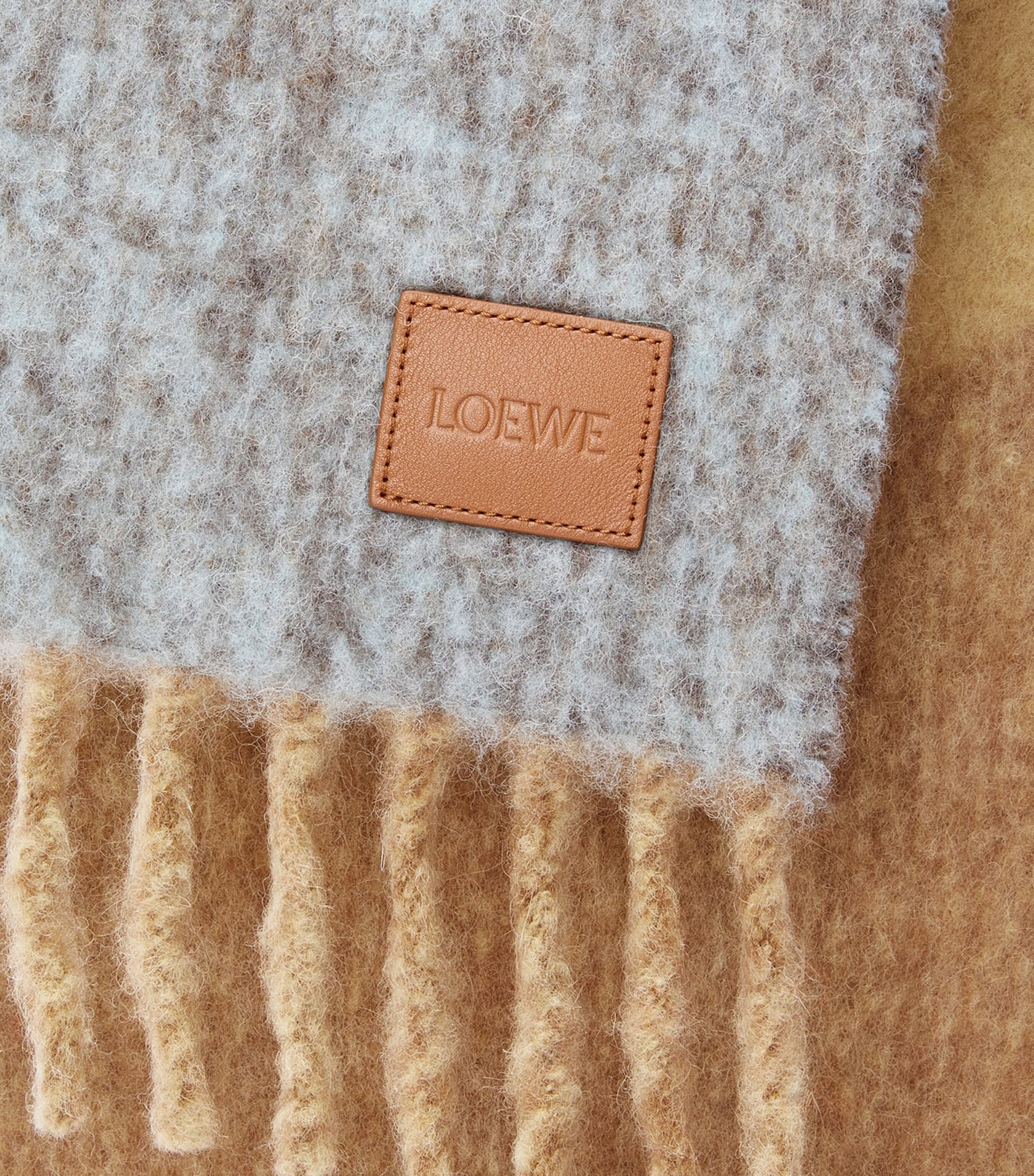 LOEWE Brown Alpaca-Blend Marble Scarf