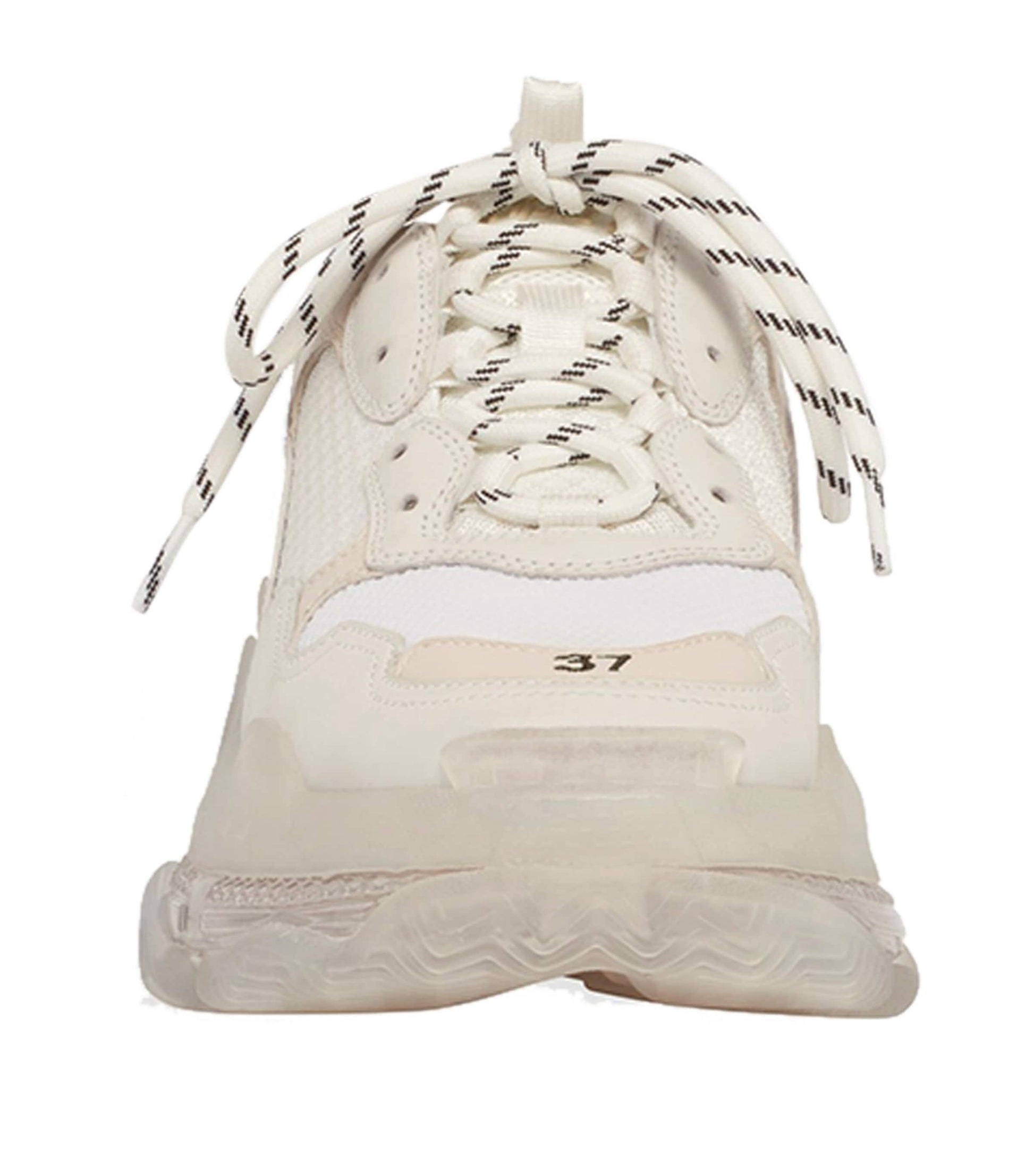 White Triple S Clear Sole Washed Sneakers