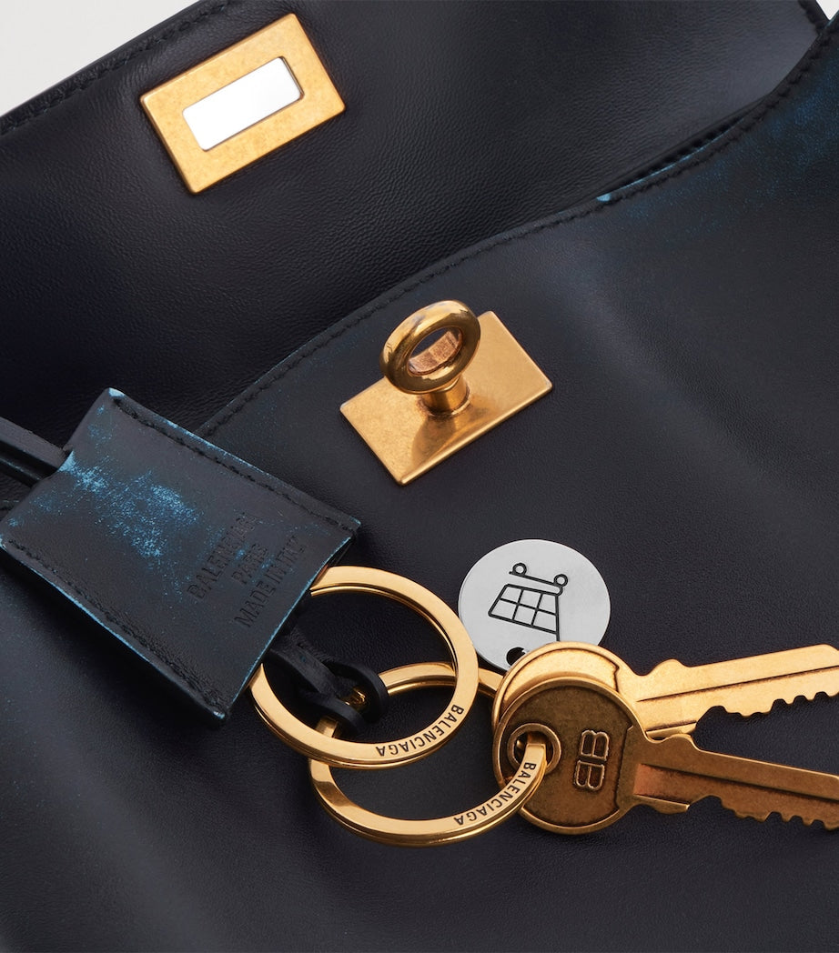 Balenciaga Blue Mini Leather Rodeo Top-Handle Bag