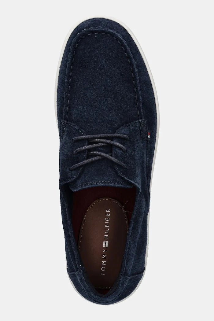 Кожени мокасини Tommy Hilfiger SUEDE STITCH TOE HYBRID