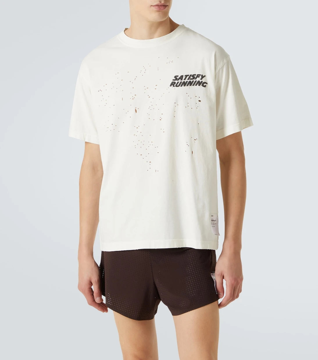 Satisfy - Distressed logo cotton jersey T-shirt