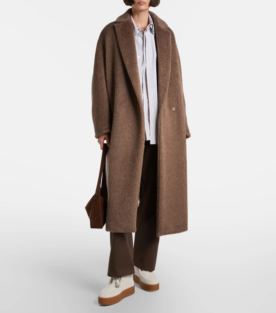 Hogan - Shearling-trimmed suede ankle boots