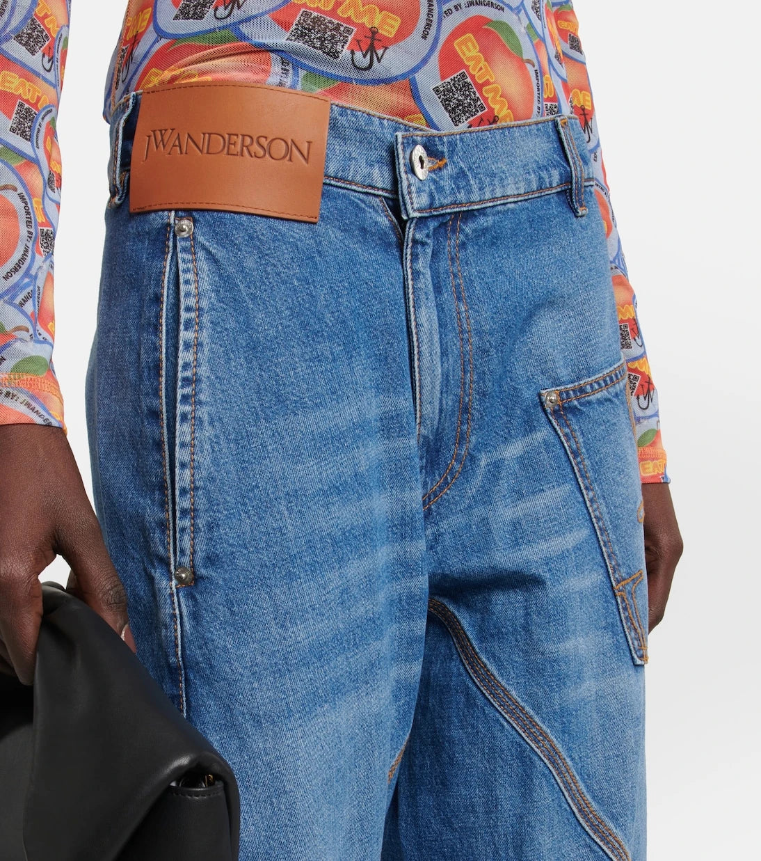 JW Anderson - Twisted embroidered wide-leg jeans