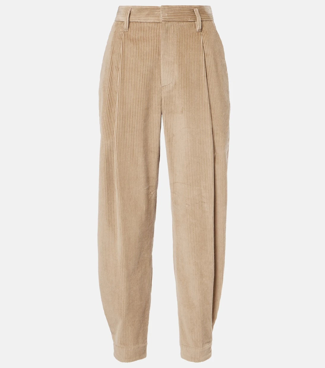 Brunello Cucinelli - High-rise cotton cropped pants