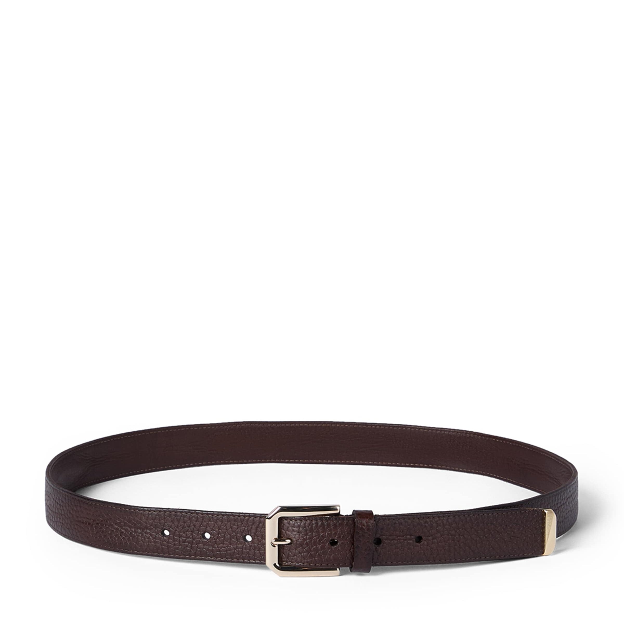 Brunello Cucinelli Grained Leather Buckle Belt