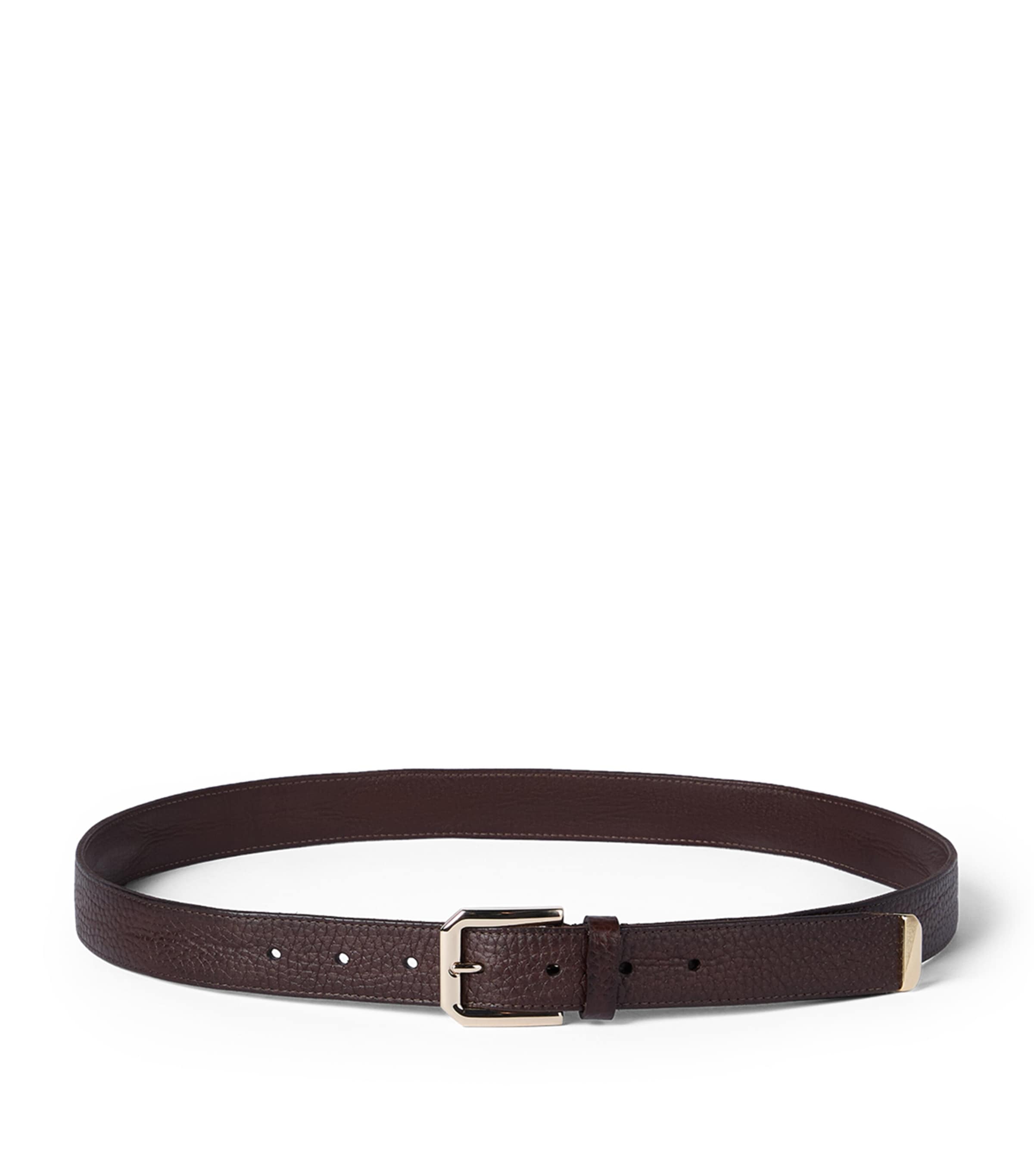 Brunello Cucinelli Grained Leather Buckle Belt