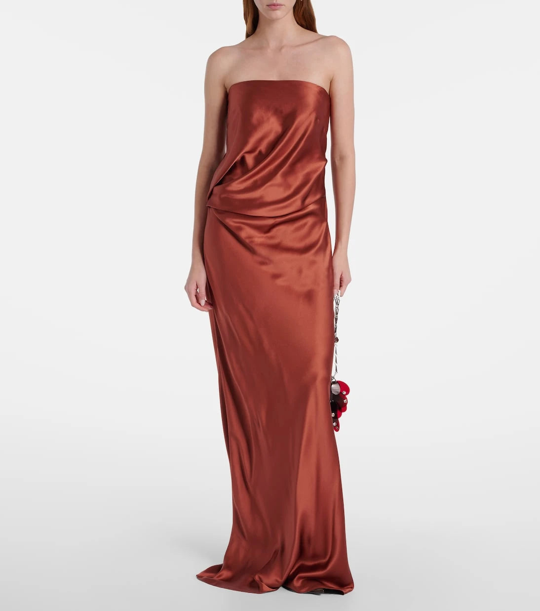 The Sei - Draped silk charmeuse bustier gown