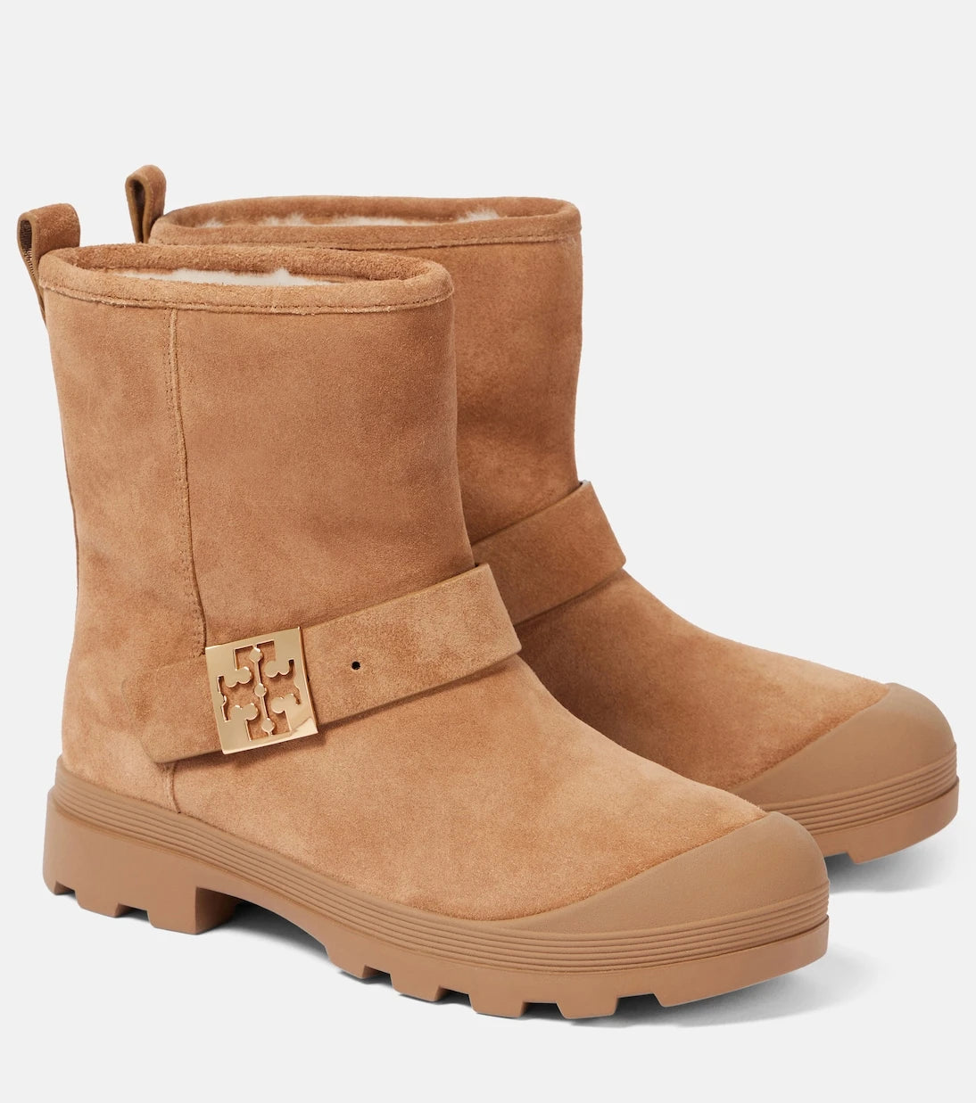 Tory Burch - Mellow shearling-lined suede platform ankle boots