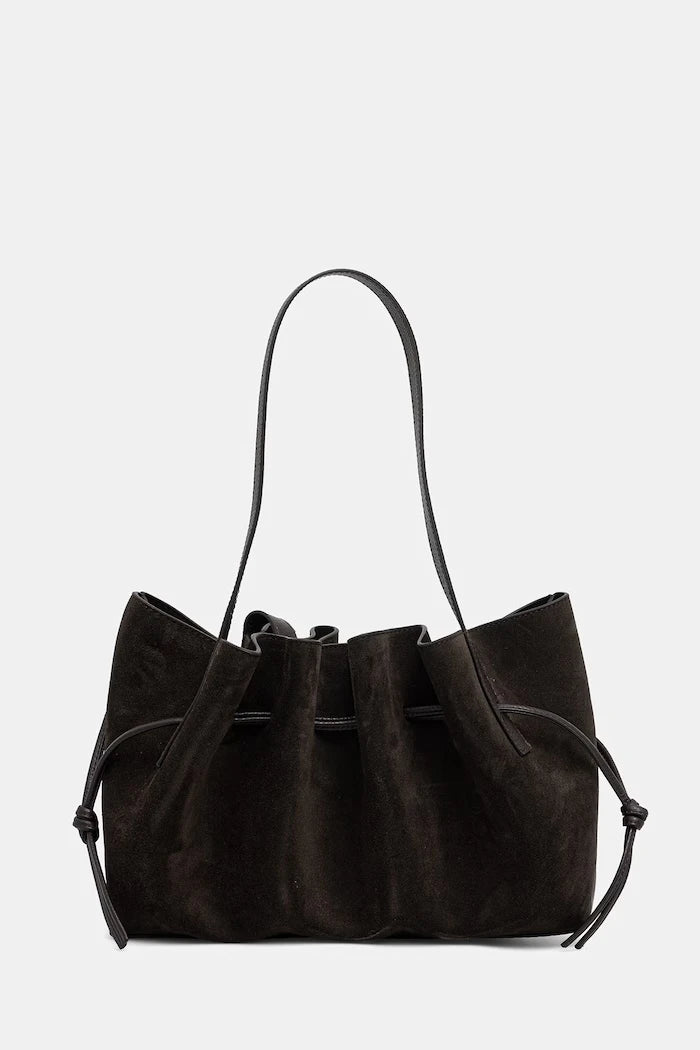 Yuzefi kadın süet hobo çanta SCALLOP SHOULDER