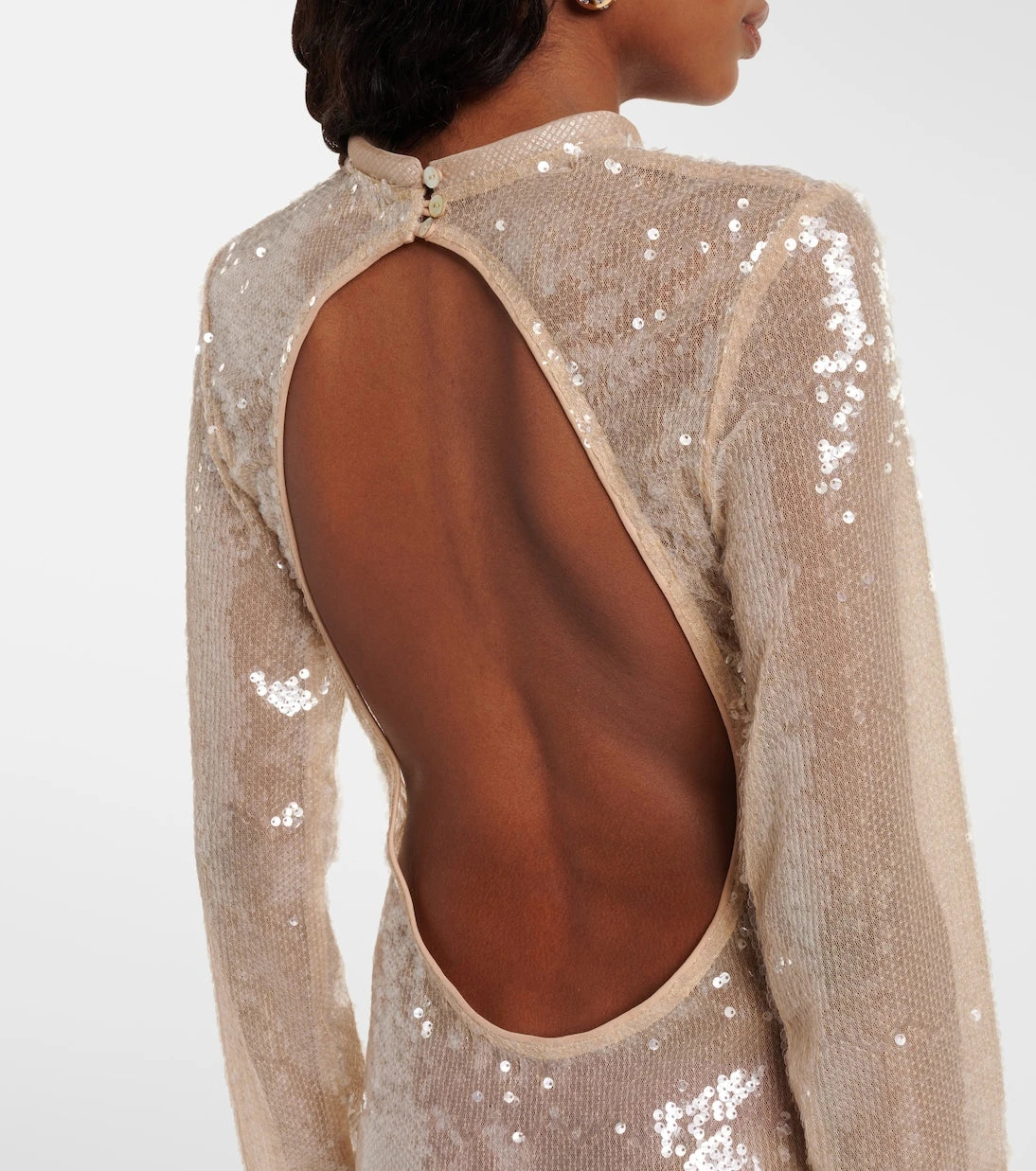 Adriana Degreas - Sequined sheer maxi dress