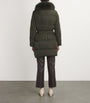 Yves Salomon Green Fur-Trim Down Coat with Mittens
