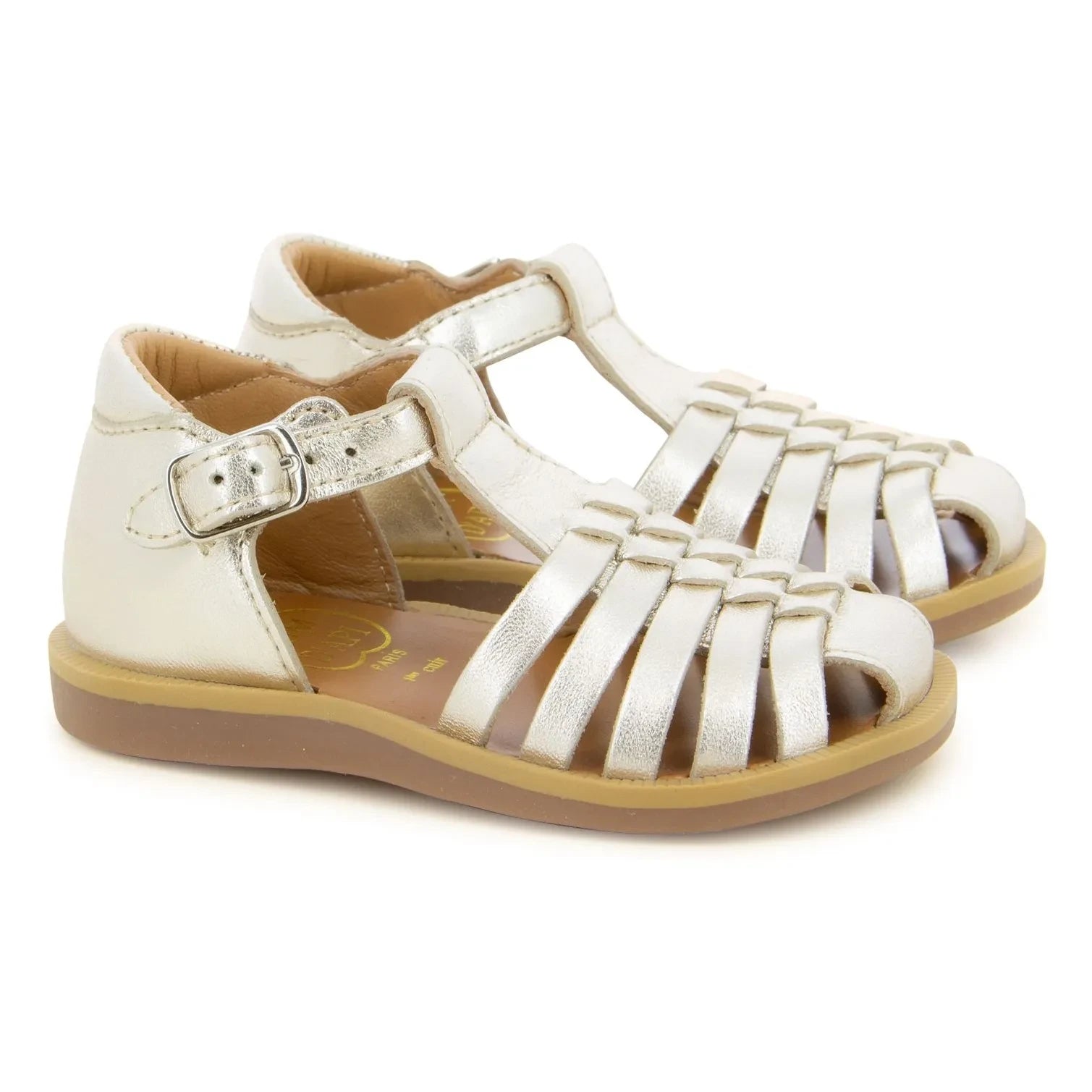 Pom d'Api - Poppy Pitti sandals | Gold/Silver