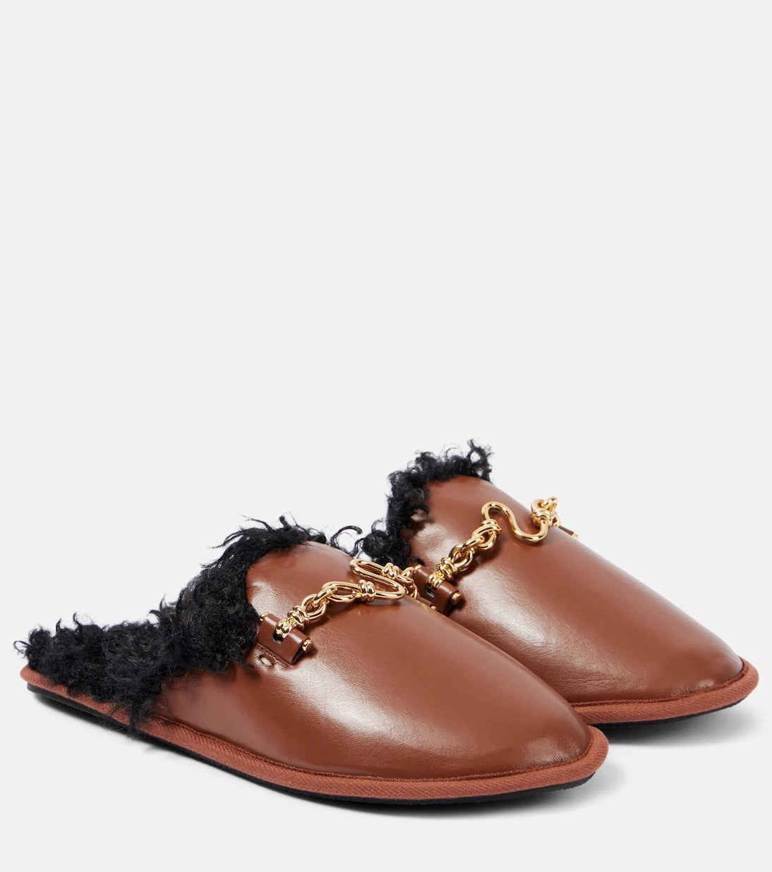 Stella McCartney - Ryder teddy-trimmed faux leather mules