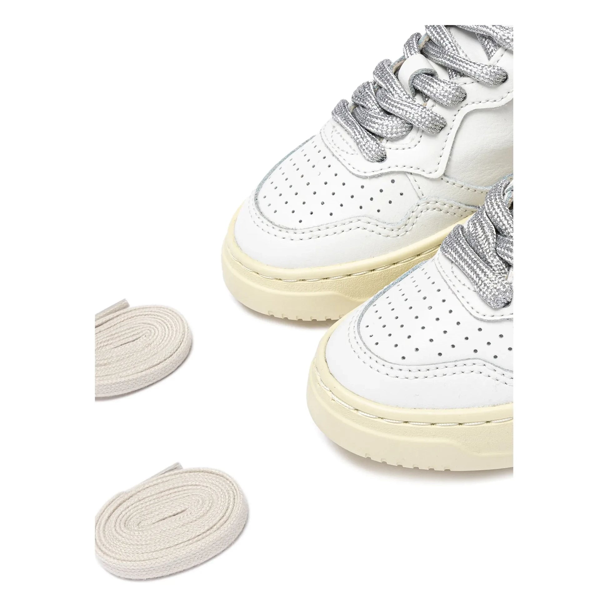 Autry - Baskets Kids Medalist Low Leather and Suede | White