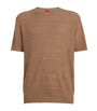 Brown Linen-Cotton T-Shirt