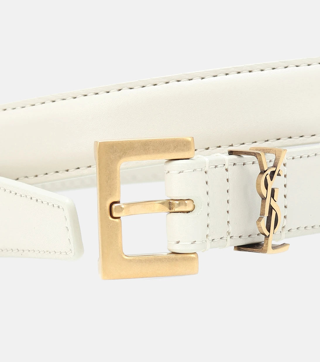 Saint Laurent - Cassandre slim leather belt