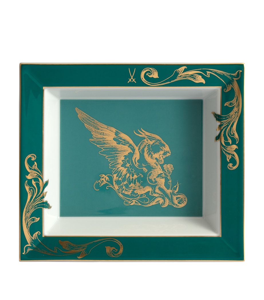 Meissen Large Porcelain Winged Lioness Tray (21cm)