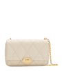 Ivory Leather Quilted Clutch Bag
