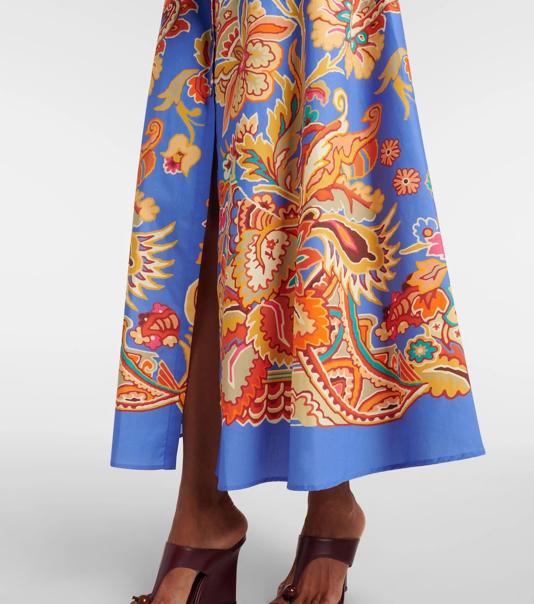 Etro - Belted paisley cotton maxi dress