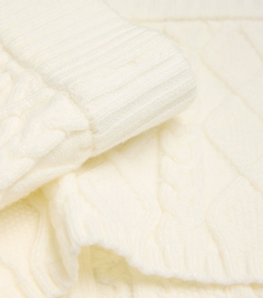 Ivory Cable-Knit Shorts